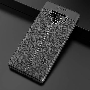 Microsonic Samsung Galaxy Note 9 için Kılıf Deri Dokulu Silikon Siyah [Galaxy Note 9 ile Uyumlu Kılıf - Siyah]
