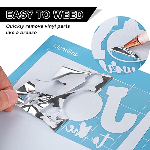 Wrapxpert Silver Vinyl Heat Transfer Vinyl Roll For Tshirts Metallic Foil Htv Stretchable Chrome Iron On Vinyl,12"X5Ft,Silver #TOP5