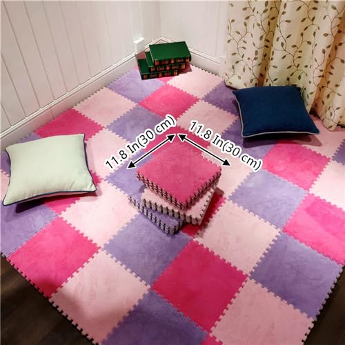 Tapis de jeu moelleux et antidérapant en mousse 48 dalles lavables pour sol de salon - 8