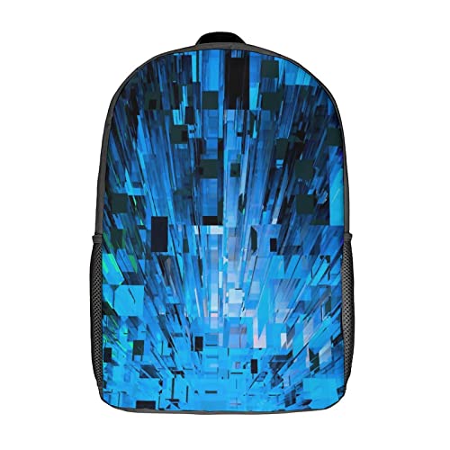 Sac d'école unisexe bleu au motif 3D dynamique pour accompagner les journées de cours actives