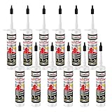 Isolbau Bitumen-Dichtkleber - Klebstoff & Dichtmasse für Montage & Reparatur von Bitumen-Schindeln - Schwarz, 12 x 310 ml