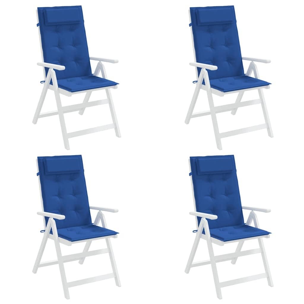 Hochlehner-Auflagen 6 STK Königsblau Oxford-Gewebe Sitzpolster für Gartenstuhl Esszimmerstuhl Balkon Terrasse wetterfest rutschfest ergonomisch waschbar Outdoor Indoor