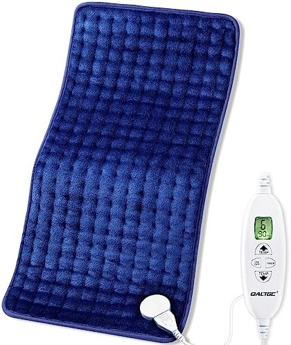 QALTGC 𝐔𝐩𝐠𝐫𝐚𝐝𝐞 Heating Pad (12"x 24"), LCD Controller, Machine Washable, Comfortable Soft for Cramps/Pain Relief（Dark Blue）