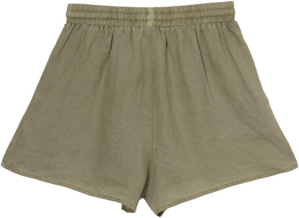 Amazhiyu Women's 100% Linen Plant-Dyed Casual Drawstring Shorts with Pockets - Image 5