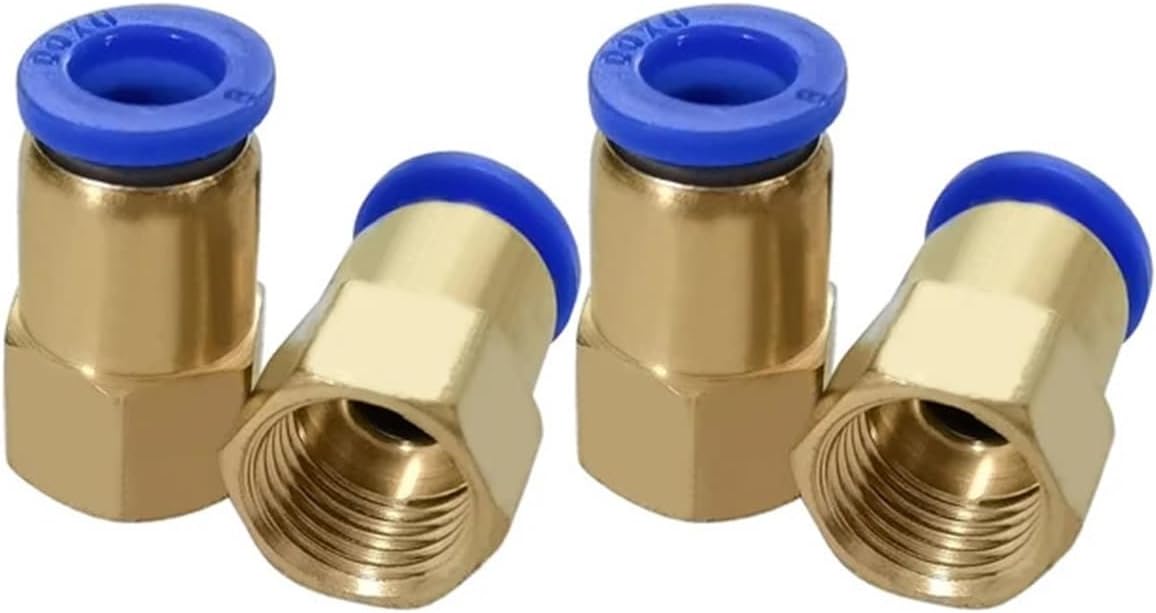 PROFIX AIR-SYSTEMS エアホースジョイント1/8（S）メス～1/8（S）オス2連 – RAYWOOD 100PCS PCF8-02、1/4インチ PTメススレッド 8mm プッシュインジョイント空気圧クイック継手