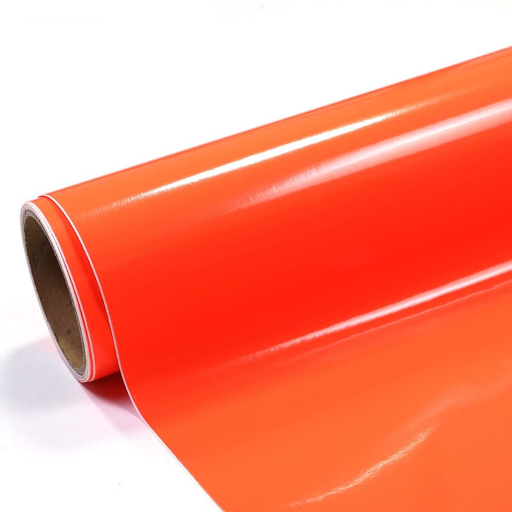 Image of HOME13 Vinyl Wrap Sheet for Car & Bike Self Adheisve Vinyl Wrap Sticker & Decal Roll Film Air Release Bubble Free (Orange Gloss Wrap, 24x100 Inches)