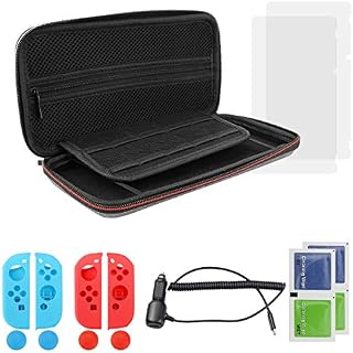 LINGSFIRE Switch Carrying Case for Nintendo Switch with Screen Protector and Car Charger