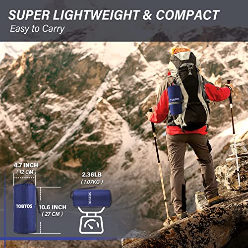 Tobtos Self Inflating Camping Sleeping Pad With Pillow, Thick 6 Inch Ultralight Sleeping Pad With Built-In Pump, Lightweight Sleeping Mat For Camping, Backpacking, Hiking, Tent (Blue)… #TOP5