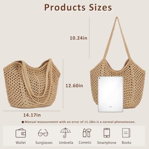 Bolso Tote de Crochet para Mujer Para Verano y Playa miniatura 5