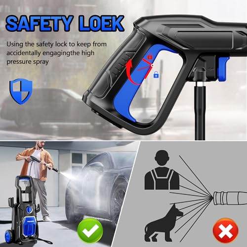 Electric Pressure Washer, 4000PSI 2.8 GPM Power Washer with Foam Cannon 35FT Hose Electric High Pressure Washer for Fences, Patios, Decks, Patios and Cars Powerwasher - Thumbnail 3