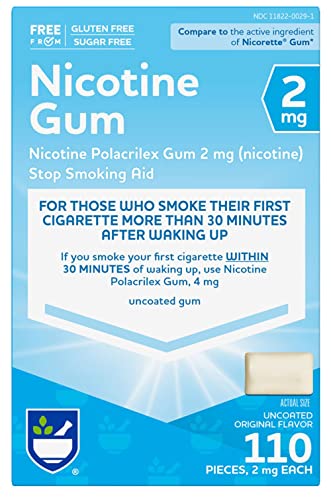 Rite Aid Nicotine Gum, Original Flavor, 2 Mg - 110 Count | Quit Smoking Aid | Nicotine Replacement Gum | Stop Smoking Aids That Work | Chewing Gum To Help You Quit Smoking | Nicotine Gum #TOP11