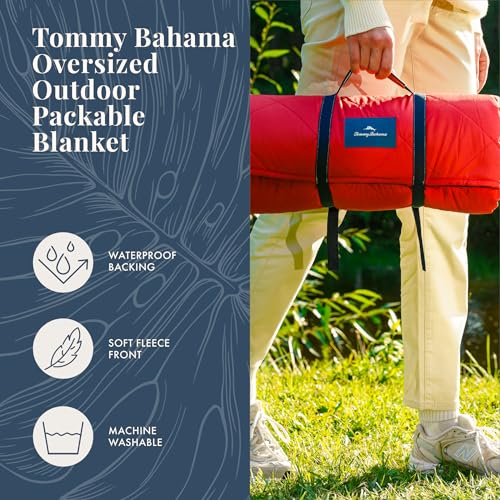 Image of Tommy Bahama 50 inch x 70 inch Waterproof Picnic Blanket, Patriotic USA