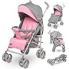 LIONELO Irma opvouwbare wandelwagen, ultralichte constructie 7kg, voor kinderen tot 15 kg, rugleuningverstelling…