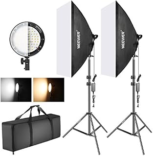 Neewer Photography Bi-color Dimmable LED Softbox Lighting Kit:20x27 inches Studio Softbox, 45W Dimmable