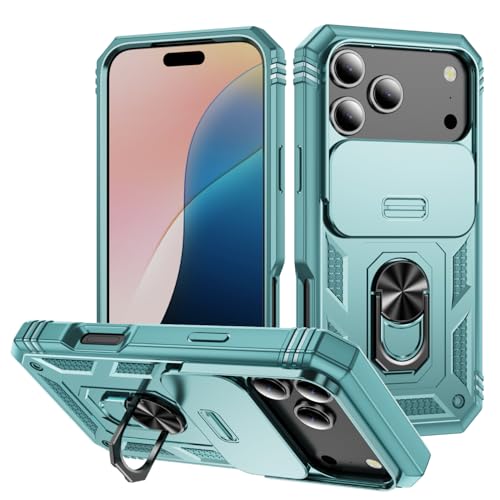 Marre des rayures ? Coque Phone 17 Pro antichoc avec cache objectif coulissant vert