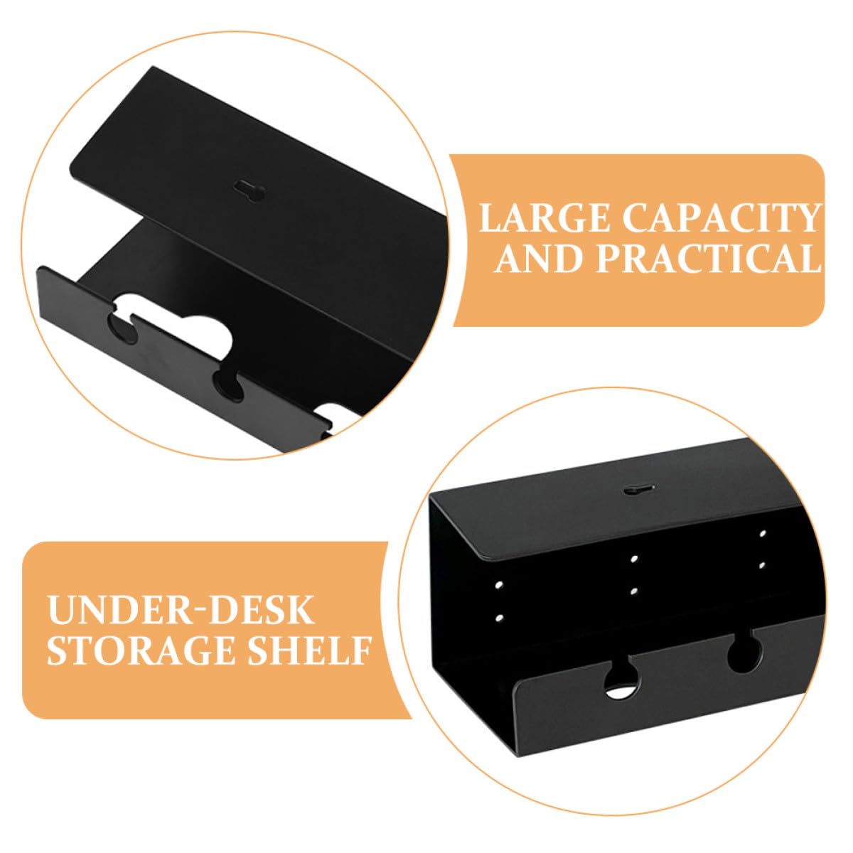 PRETYZOOM Organizador de Cables para Escritorio de 2 Piezas Estante Resistente Ps, Capacidad Grande y Múltiples Compartimentos para Gestión Debajo del Escritorio en Oficina o Estudio