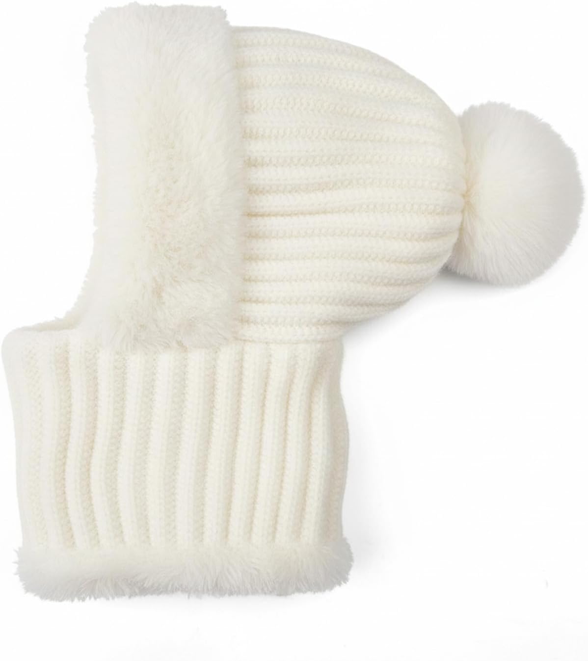 HUAMULAN Women Winter Beanie Hats One Piece Fleece Lined Knit Balaclavas Mask Set Skull Neck Circle Scarf Ski Snow Hat Pompom - Image 3