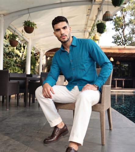 Image of Amazon Brand - INKAST Men Solid Cotton Shirt | Casual Wear | Basic Essential Plain Everyday & Office Wear | Full Sleeve | Regular Fit