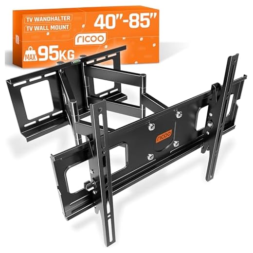 RICOO TV Wandhalterung Schwenkbar für 40-85 Zoll Fernseher Halterung Wand Fernsehhalterung Neigbar Universal Smart Flach OLED Curved Schwenkarm R06 Fernseh-Arm bis 95 Kg & VESA 600 (400) x 400 mm