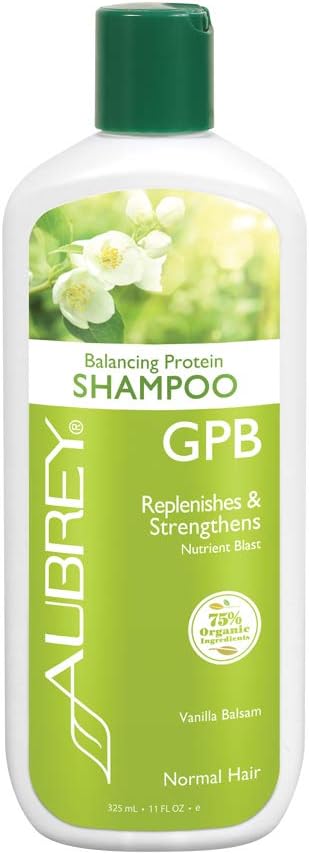 AUBREYGPB Balancing Protein Shampoo | Replenishes, Strengthens & Nourishes Damaged Hair | Aloe & Shea Butter | 75% Organic Ingredients | 11oz