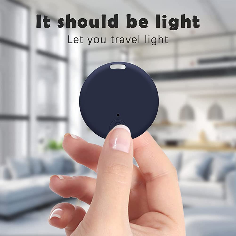 Localizzatore GPS portatile Bluetooth 5.0 con anello a strappo, dispositivo anti-perdita intelligente, dispositivo impermeabile, localizzatore di animali domestici per cani, gatti, portafogli,Blu