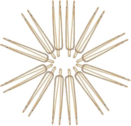 Image of Glaze Golden U Saree & Dupatta Pins for Women - Strong Holding Clips for Pallu, Waist Pleats & Heavy Sarees - Pack of 12