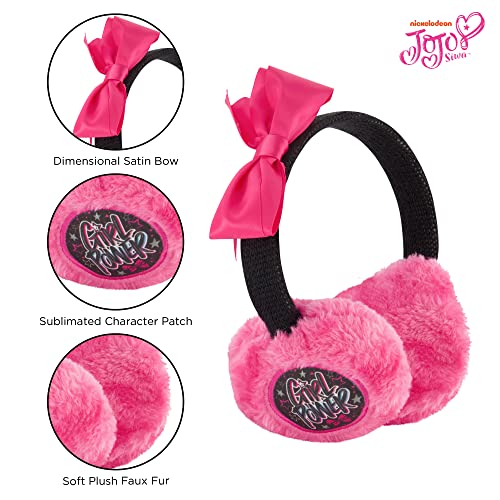 Nickelodeon Girls Winter Plush Earmuffs and Glove Set, JoJo Siwa For Ages 4-73