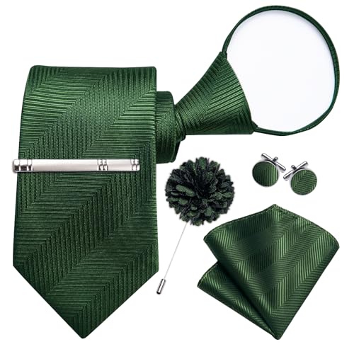 Image of DiBanGu Silk Pre-tied Ties for Men Formal Adjustable Necktie Set