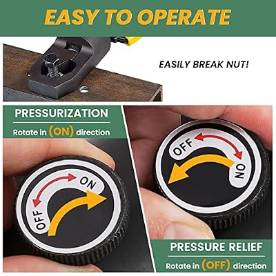 Huanyu Hydraulic Nut Splitter Tool Heavy Duty Nut Separator Portable Cracker Force 10T Cutting Range M8-M14 M16-M24 for Removing Rusty Broken Damaged with Storage Box YP-24
