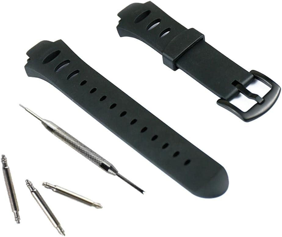 18mm Rubber Watch Band for Outdoor Use, Flexible Silicone Replacement Strap with Tools, 0.7in Width