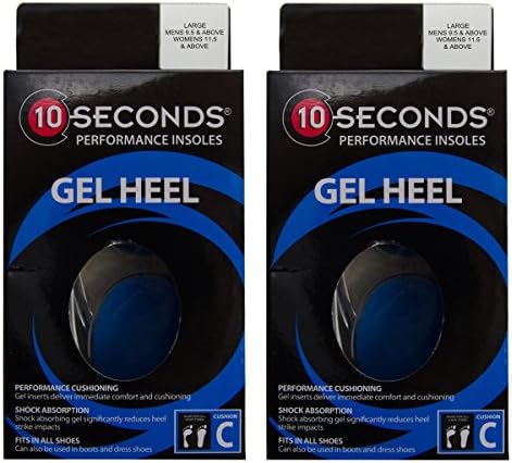 2 Pairs 10 Seconds Gel Heel Insoles Shock Absorbing Performance Cushions Shoe Inserts Pads Liners for Men Women