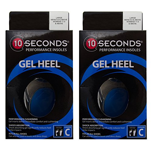 2 Pairs 10 Seconds Gel Heel Insoles Shock Absorbing Performance Cushions Shoe Inserts Pads Liners For Men Women #TOP2
