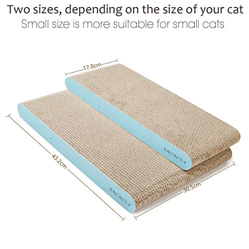 Image of AMZNOVA Cat Scratcher, Durable & Recyclable Cardboard, Colors Series, Narrow, Baby Blue