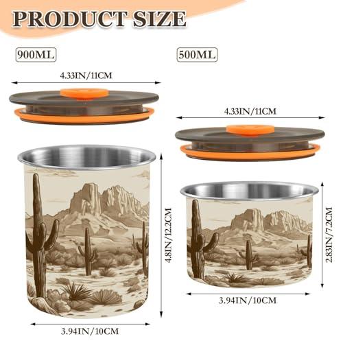 Lata para café hermética de acero inoxidable 900 ml miniatura 2