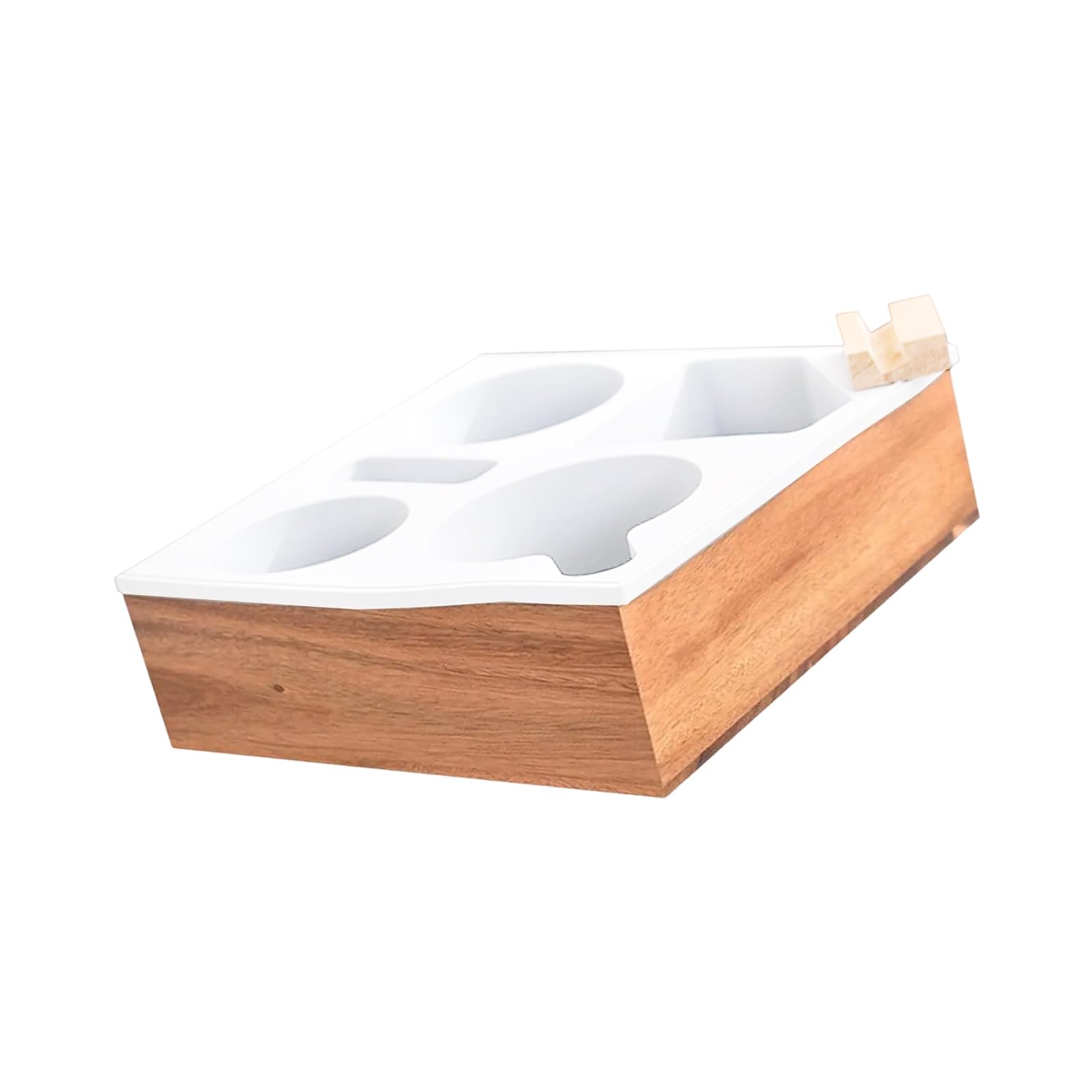 Plateau en bois et silicone multi-compartiments pour lit et voiture