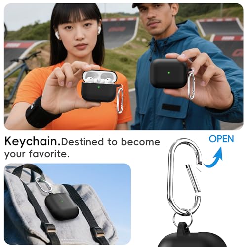 RFUNGUANGO Appropriate AirPods Professional 3 Protecting Case, Tender Silicone Materials, Drop and Scratch Resistant, Consists of Cleansing Instrument, Appropriate for AirPods Professional third Technology, Black - Image 7