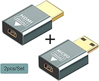 Vista 3 de xiwai 2 unids/set compatible micro HDMI hembra a mini macho y HDMI 1.4 adaptador macho 4K @60hz