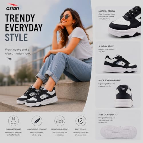 Image of ASIAN Petal-01 Women's Chunky Casual Sneakers | Memory Foam Comfort, Breathable Upper & Shock-Ready Sole | Ideal