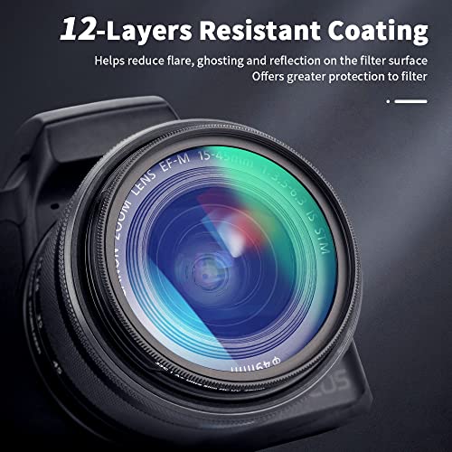 Image of JJC Multi-Coated 58mm UV Filter for Canon EOS Rebel T7 T6 T8i T7i SL3 4000D 2000D with EF-S 18-55mm Kit Lens for Fujifilm X-T4 X-T3 X-T2 with XF 18-55mm Kit Lens & Other Lenses with 58mm Filter Thread