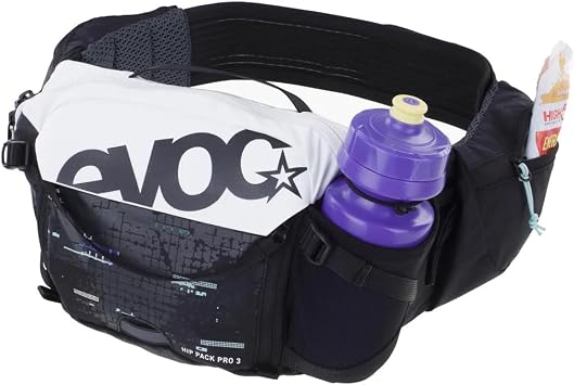 EVOC Hip Pack PRO 3 Hufttasche fur Bike & Trail (3L Fassungsvermogen, Air Flow Contact System, Aero Flex Huftgurt, Huftgurttaschen & Flaschenhalter), Black, One Size, without a water bottle