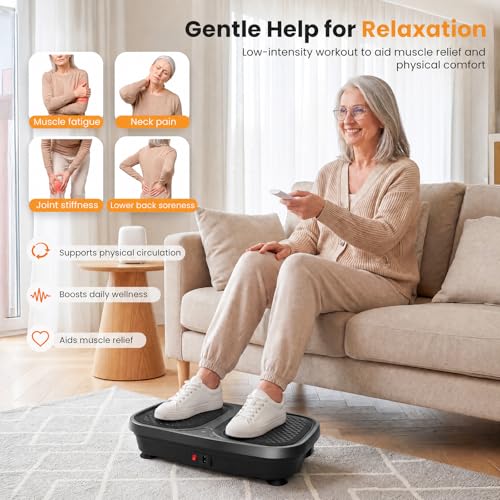 Image of NEWBULIG Vibration Plate, Whole Body Workout, Vibrating Platform with LED Touch Screen & Pull Ropes for Weight Loss & Muscle Toning