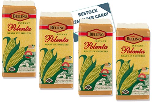 Bellino Instant Polenta, 17.6 Oz (Pack Of 4)- Quick And Easy Italian Cornmeal Dish With Grocery Restock Reminder Card By Intfeast #TOP14