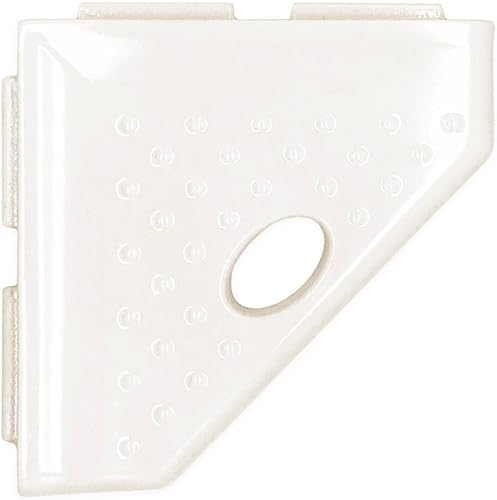 Questech Décor - Reposapiés de ducha, estante de afeitado de ducha esquinero montado en la pared, con tapa para nueva construcción, organizador de