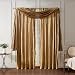 Elrene Home Fashions Athena Faux Silk Light Filtering Window Curtain Panel Set and Scarf Valance, 52" x 95", Gold, 52"x95" (2 1