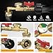 Rushare Upgraded Propane Refill Adapter for 1 lb. Tanks, with Valve and Gauge, Fill 1 lb Bottles from 20 lb Tank, 90-Degree Elbow Design, Easy to Use, Solid Brass