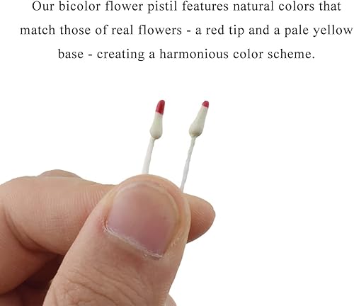 Miniatura 150 de HAHIYO 700 piezas de 0.118 in de perla amarilla de doble cabeza de estambres de flores Pistilo hecho a mano, flores artificiales para flore Amarillo