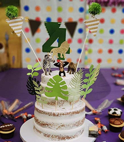 Laventy Set Of 7 Glittery Tropical Leaves Cake Topper Tropical Wedding Cake Topper Greenery Cake Topper Palm Leaf Cake Topper For Jungle Theme Birthday Party Decor Safari Baby Shower Decor #TOP3