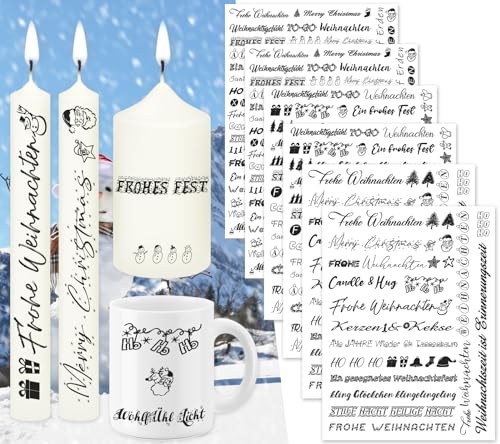 Tixlux 6 PCS Kerzentattoo Weihnachten (200+ Muster),...