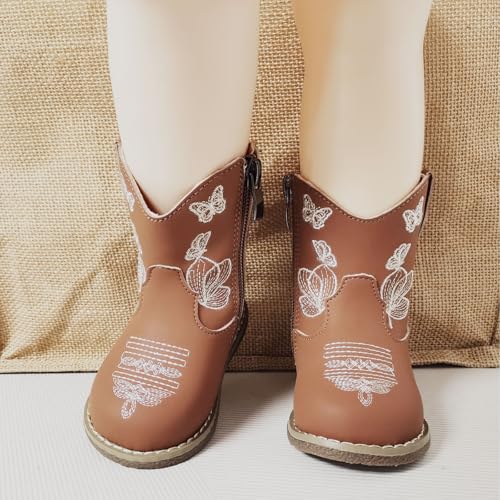 Baby Cowboy Cowgirl Boots Infant Boys Girls Western Booties Round Toe Riding Mid Calf Boots for All Seasons for 6 9 12 15 18 24 Months2