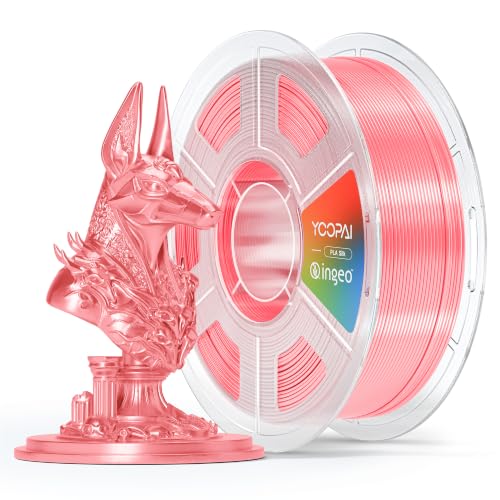 Image of YOOPAI Pink Silk PLA Filament 1.75mm, Luxury Chrome-Like Mirror Shine, Premium Silk Smooth Finish, Reliable Consistent Printing 3D Printer Filament, 1kg Spool(2.2lbs)